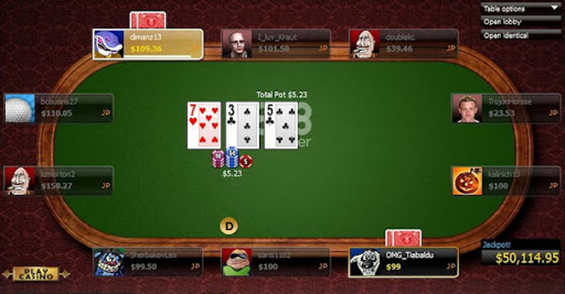 Ván cược Poker được trải qua 4 vòng khác nhau